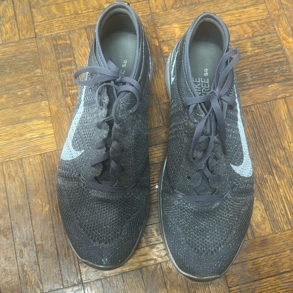 Nike Free 5.0 Grey Silver Sneakers Size 9.5